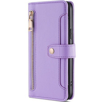 Klopové pouzdro pro Honor Magic5 Lite, Wallet Zipper Pocket, fialové