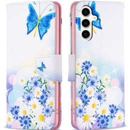 Klopové pouzdro pro Samsung Galaxy S23 FE, Wallet, Butterfly & Flowers bílé