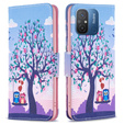 Klopové pouzdro pro Xiaomi Redmi 12C, Wallet, tree & owls, modré