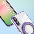 Magnetické pouzdro pro Samsung Galaxy A56, pro MagSafe, fialové + sklo 9H