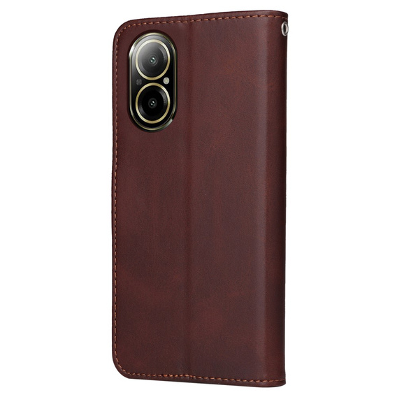 Klopové pouzdro pro Realme C67, Leather Wallet, hnědé