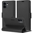 Pouzdro pro Oppo Reno 13F / Oppo Reno 13FS, ERBORD Glossy Litchi, flipová peněženka, černé
