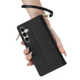 Pouzdro s klopou pro Samsung Galaxy A56 5G, Rhombus Crossbody Leather, černé
