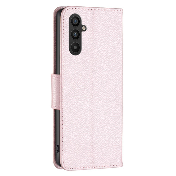 Klopové pouzdro pro Samsung Galaxy A34 5G, Wallet Litchi Magnet, růžové rose gold
