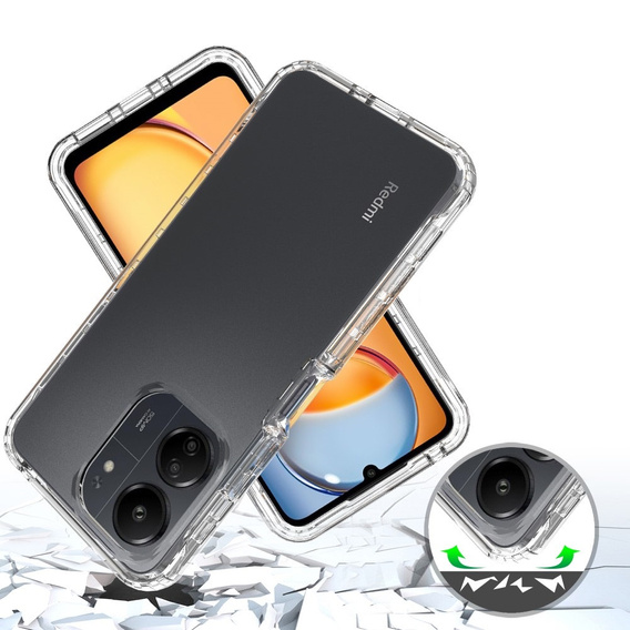 Pouzdro pro Xiaomi Redmi 13C, Shockproof, s fólií, průhledné