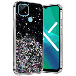 Pouzdro pro Realme C21Y / C25Y, Glittery, černé