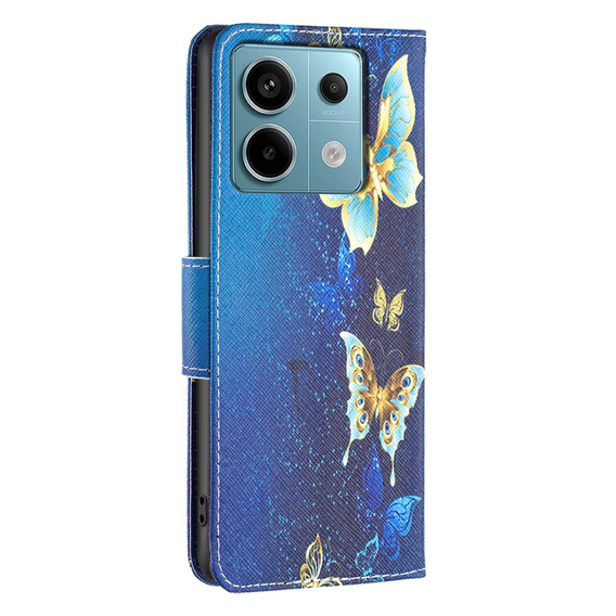 Klopové pouzdro pro Xiaomi Redmi Note 13 Pro 5G, Wallet, Butterflies modré