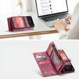 CASEME pouzdro pro Samsung Galaxy A56 5G, Retro Leather Wallet, s páskem, červené