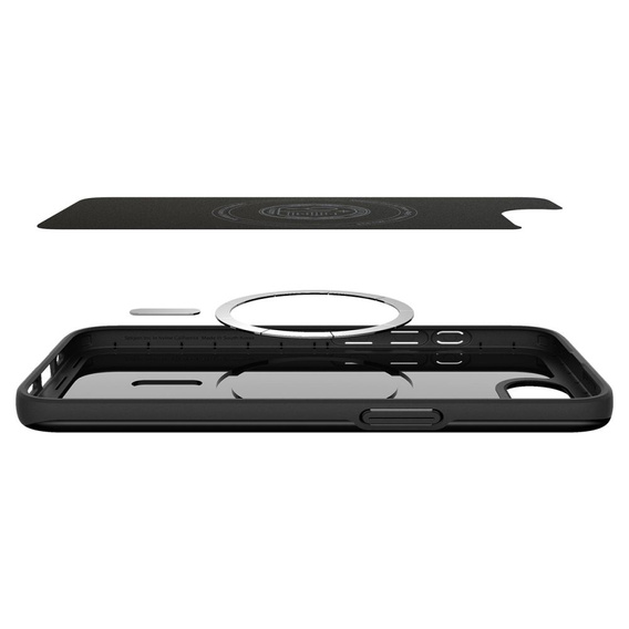 Pouzdro Spigen pro iPhone 16E, Thin Fit Mag, černé + 9H tvrzené sklo