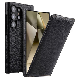 MELKCO flipové pouzdro pro Samsung Galaxy S25 Ultra, kožené, flipové, černé