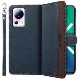 Klopové pouzdro pro Xiaomi 13 Lite, KHAZNEH RFID, modré / hnědé