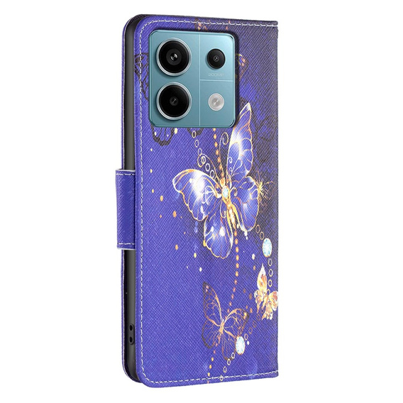 Klopové pouzdro pro Xiaomi Redmi Note 13 Pro 5G, Wallet, Butterflies fialové
