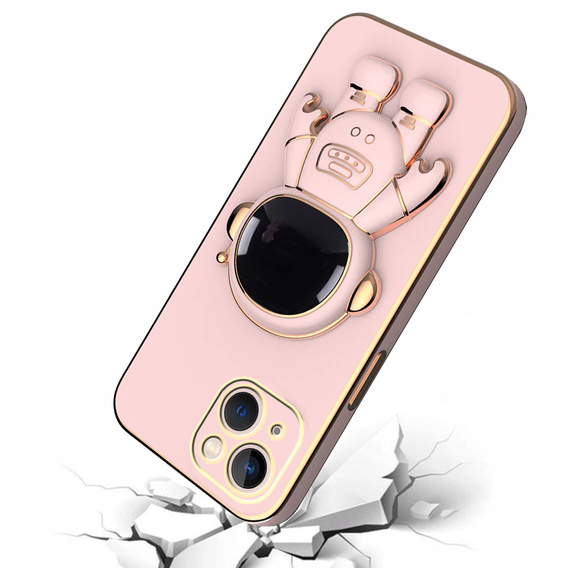 Pouzdro pro iPhone 14 Plus, Astronaut, růžové