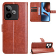 Klopové pouzdro pro Realme GT 7 / 7T, Crazy Horse Wallet, hnědé