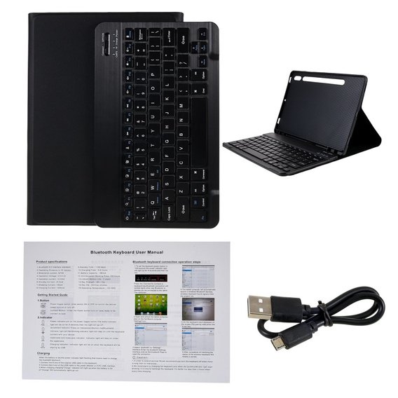 Pouzdro + klávesnice Samsung Galaxy Tab S7 T870/T875 / S8, Pen Slot, černé