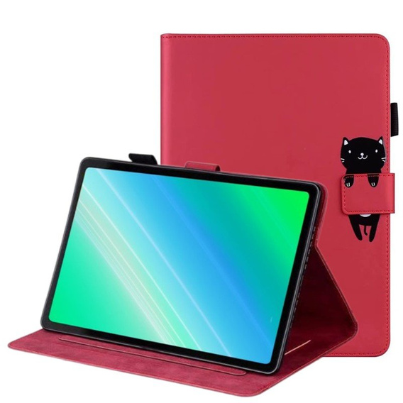 Pouzdro pro iPad 10.2" 2021/2020/2019 (9/8/7 gen.), s klopou, animal, červené