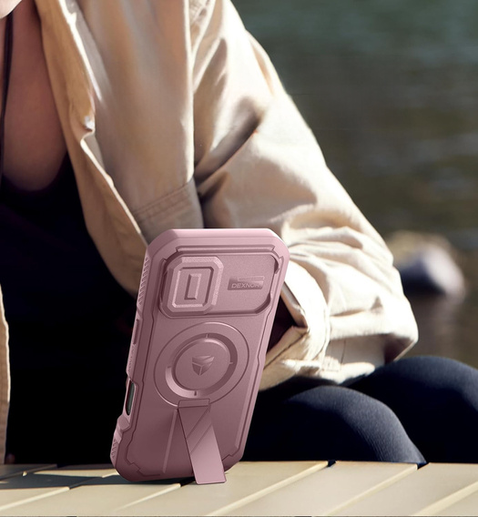 Pancéřové pouzdro Dexnor se stojánkem a spouští fotoaparátu, pro MagSafe pro iPhone 17