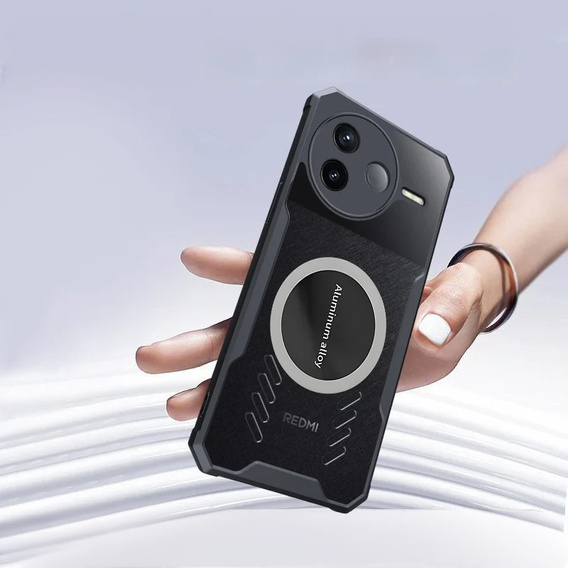 Pouzdro pro Xiaomi Redmi Note 14 Pro/Pro+ 5G, s magnetickou fólií, transparentní / černé