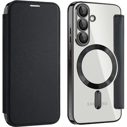 Klopové pouzdro pro Samsung Galaxy S25+ Plus, RFID Wallet MagSafe CamShield, černé