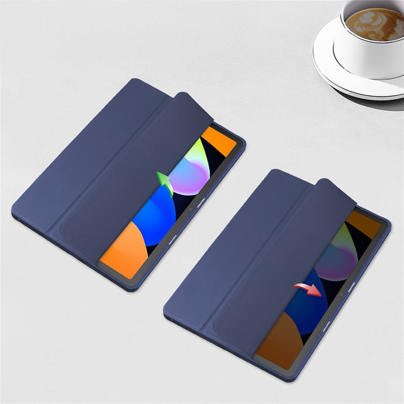 Pouzdro pro Lenovo Idea Tab 11" 2025 TB336FU TB336ZU, s průhlednou zadní stranou a držákem stylusu, tmavě modré