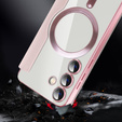 Klopové pouzdro pro Samsung Galaxy S24, RFID Wallet MagSafe CamShield, růžové