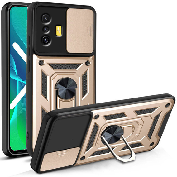 Pouzdro pro Xiaomi Poco F4 GT, CamShield Slide, zlaté