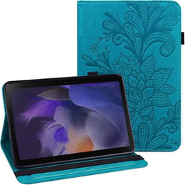 Pouzdro s klopou pro Samsung Galaxy Tab A8 10.5 SM-X200 SM-X205, flower, modré