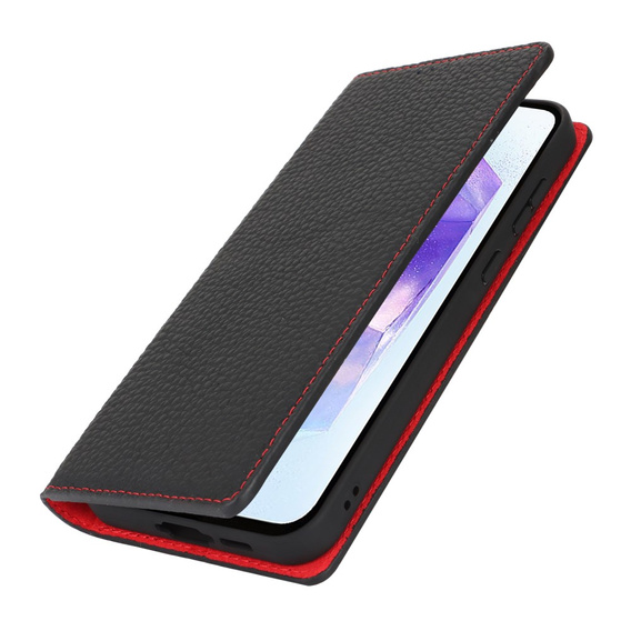 Klopové pouzdro pro Samsung Galaxy S24 FE, Litchi Skin Grain, černé