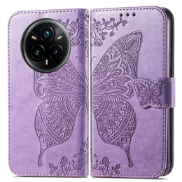 Klopové pouzdro pro Realme 14 Pro 5G, Butterfly, fialové