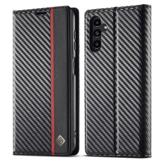 Klopové pouzdro LC.IMEEKE pro Samsung Galaxy A17 5G, karbonová textura, černé