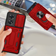 Pancéřové pouzdro pro Oppo Reno8 T 4G Camera Slide Card Slot, Camera Slide Card Slot, červené