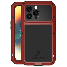 Pouzdro Love Mei pro iPhone 14 Pro, armored with glass, červené