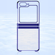 Pouzdro pro Samsung Galaxy Z Flip7 FE / Z Flip6, PC Case, transparentní / modré