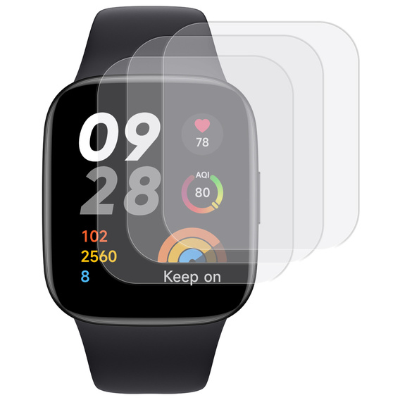 3x ERBORD Hydrogelová fólie pro Xiaomi Redmi Watch 3