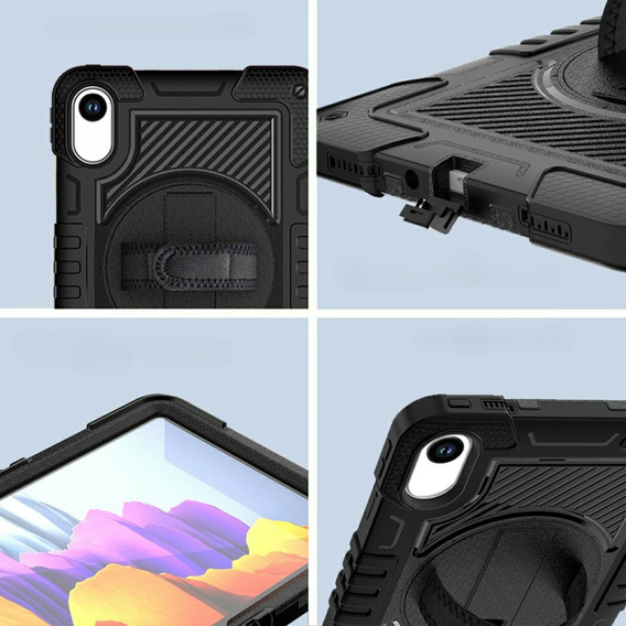 Pevné pouzdro pro Xiaomi Redmi Pad 2, se stojánkem a ramenním popruhem – černé