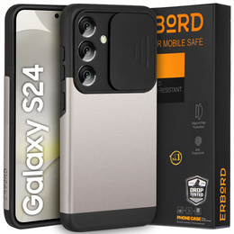 Pouzdro pro Samsung Galaxy S24, ERBORD CamProtect Slide Camera, šedé gunmetal
