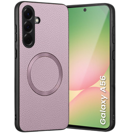 Pouzdro pro Samsung Galaxy A56 5G, Leather Hybrid MagSafe, fialové