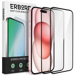 2x keramické hybridní sklo ERBORD pro iPhone 15