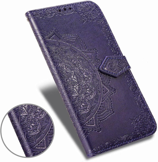 Klopové pouzdro pro Samsung Galaxy M55 5G, Mandala, fialové