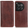 Pouzdro pro OnePlus 12 5G, Wallet Litchi Leather, hnědé