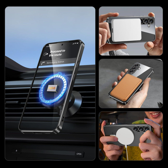 Pouzdro pro Samsung Galaxy A36, Electro MagSafe, černé + sklo na displej