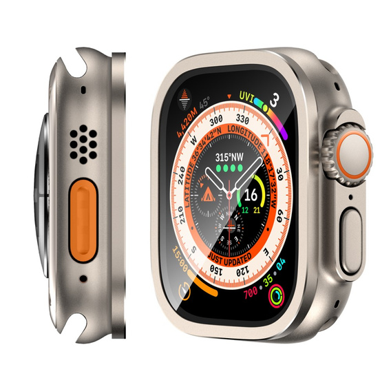 Szkło z ramką do Apple Watch Ultra 49mm, Złote