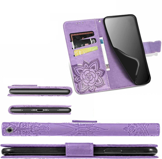 Klopové pouzdro pro Xiaomi Redmi A5, Butterfly, fialové
