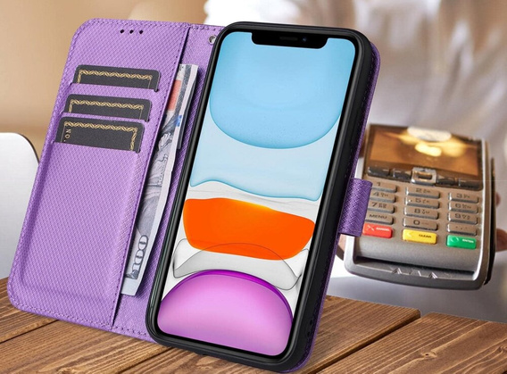 Klopové pouzdro pro Oppo Reno 12 Pro, Wallet Smart Magnet, fialové