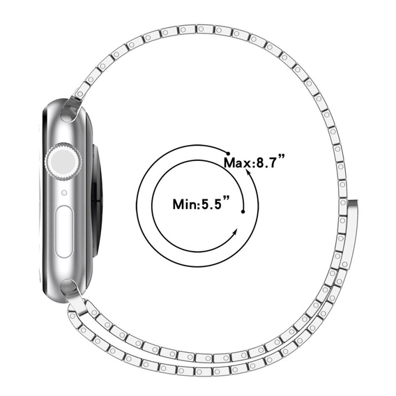 Ocelový náramek pro Apple Watch 1/2/3/4/5/6/7/8/SE/ULTRA 42/44/45/49 MM - stříbrný