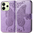 Klopové pouzdro pro Xiaomi Redmi Note 14 4G, Butterfly, fialové