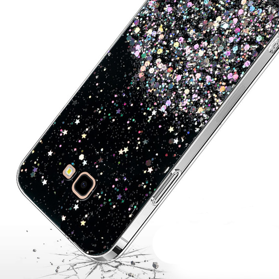 Pouzdro pro Samsung Galaxy J4 Plus, Glittery, černé