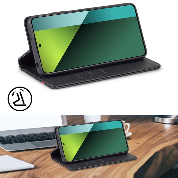 Flipové pouzdro pro Xiaomi Redmi Note 13 Pro 4G / Xiaomi Redmi Note 14S / Xiaomi Poco M6 Pro 4G, Carbon LC.IMEEKE, černé