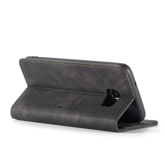 Pouzdro CASEME pro Samsung Galaxy S7 Edge, Leather Wallet Case, černé