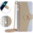 Flipové pouzdro Wallet Zipper Pocket pro iPhone 14 Pro, Wallet Zipper Pocket, se zrcátkem, modré